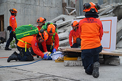 CAS members rescued a victim from a collapsed structure in the exercise.