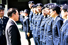 Non-official Member of the Executive Council and Legislative Council Member Mr Chan Hak-kan inspected the parade.