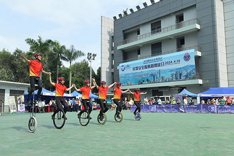 The CAS Cadet Corps gave bicycle performance